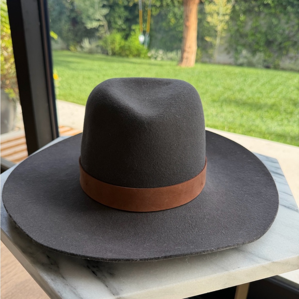 Janessa Leone Charcoal Hat with Dark Band